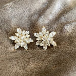 Rhinestone cluster earrings